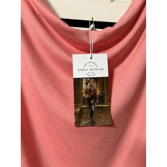 New Umgee Womens Small Pink Drape Twist Front Top - Picture 3 of 6